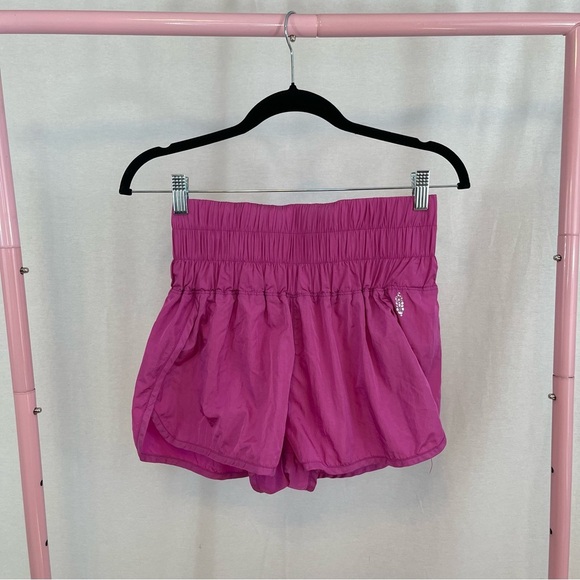 Free People Movement Magenta High Waisted Athletic Shorts size Medium - Picture 1 of 4
